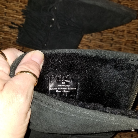 Bjorndal - Josie - BLACK Soft Suede - Leather Winter Boots W/ Faux Fur (Women 6) - Picture 8 of 9